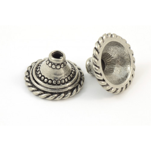 CONE 6X10MM PEWTER ANTIQUE SILVER COLOR